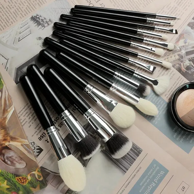 Yaeshii 15PCS Makeup Brushes Set Professional Premium Natural Hair Make up Brushes Kit Eye Makeup Brush Set Eyebrow