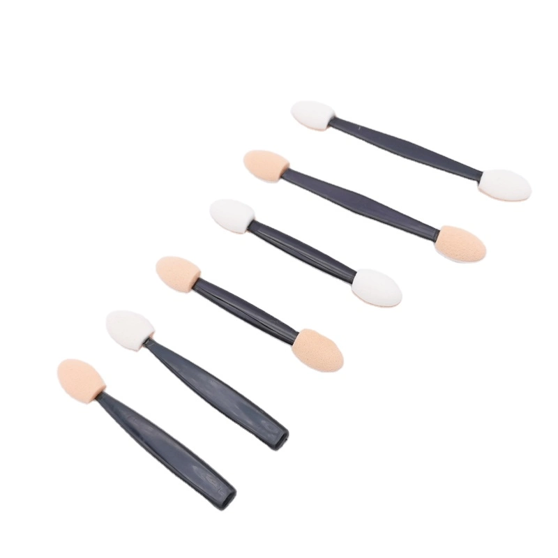 Double-Sided Eye Shadow Brush Applicator, Double-Headed Oval Sponge Makeup Brush Tool, Double-Color Eye Applicator